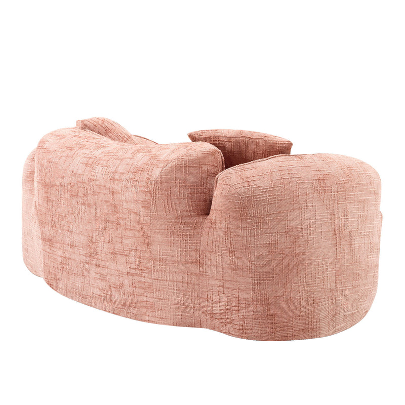 Curved 2 Person Compress Sofa With Armrests, Includes Pillows