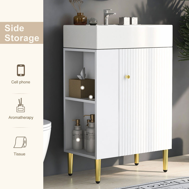 Bathroom Vanity, Combo Cabinet, Bathroom Storage Cabinet, Single Ceramic Sink