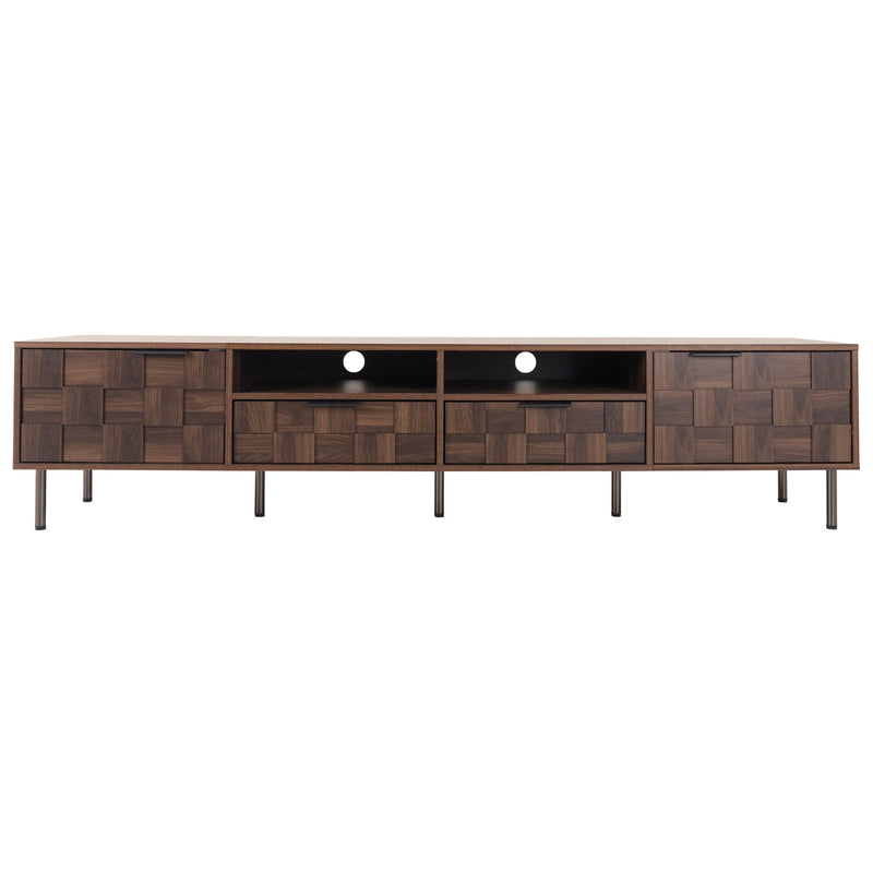 TV Stand With 2 Drawers, Media Console Table, Storage Cabinet With Cable Management