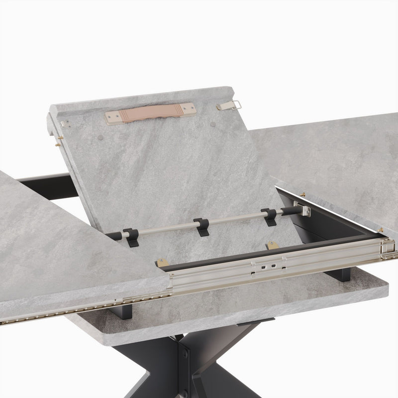 Modern Extendable Dining Table Set With Soft Padded Armless Chairs