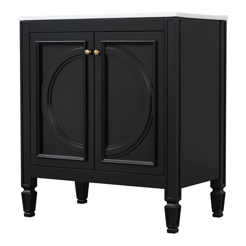 Bathroom Vanity With Sink With 2 Doors And Adjustable Shelf