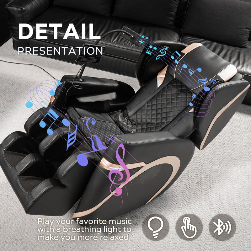 Massage Chair Recliner With Zero Gravity & Full Body Air Pressure - Black