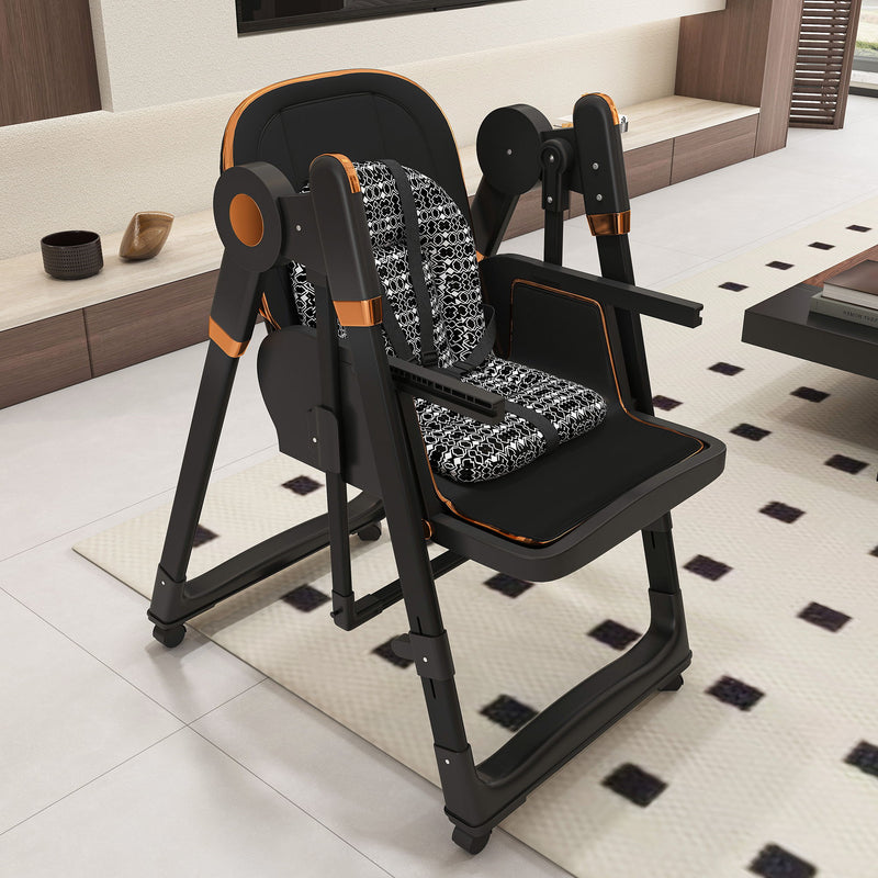 Convertible Baby High Chair To Rocker With 5 Point Harness