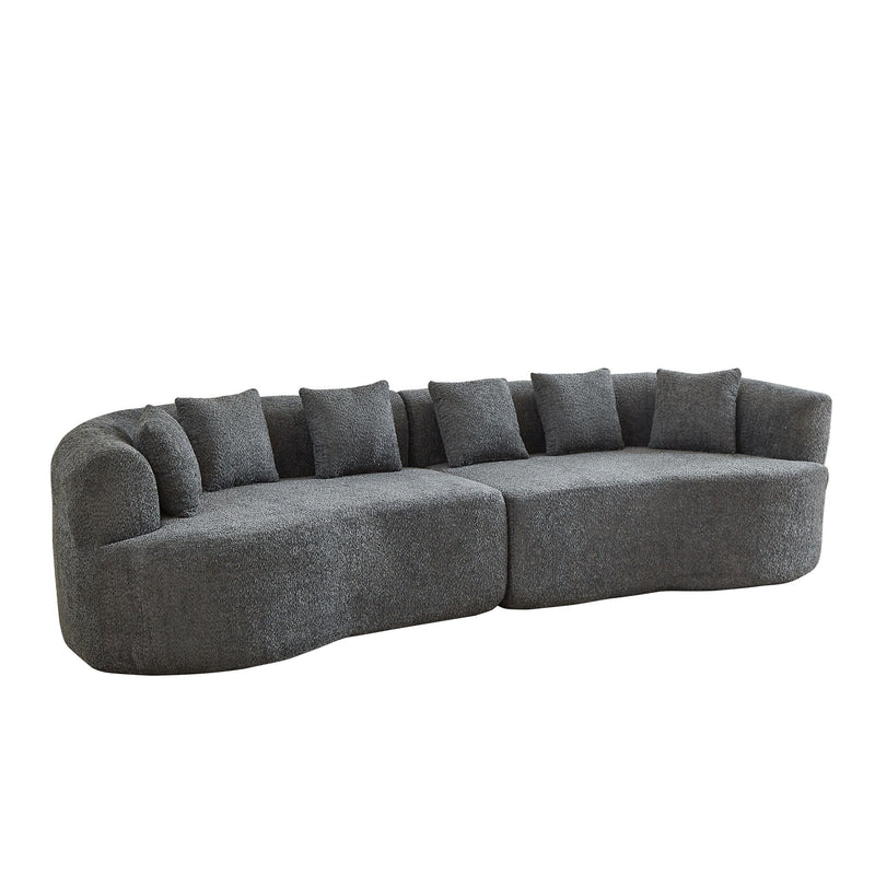 Curved Sectional Sofa With 6 Pillows