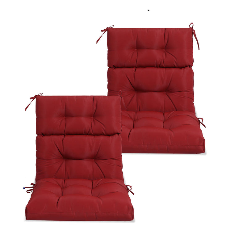 2 Piece High Back Patio Chair Cushion Set