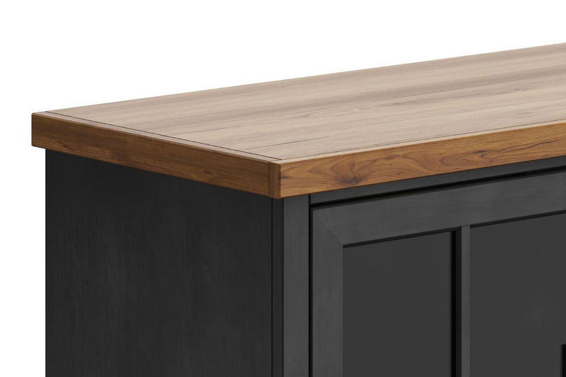 Essex - Fireplace TV Stand Console For TVs Up To 85" - Black / Whiskey