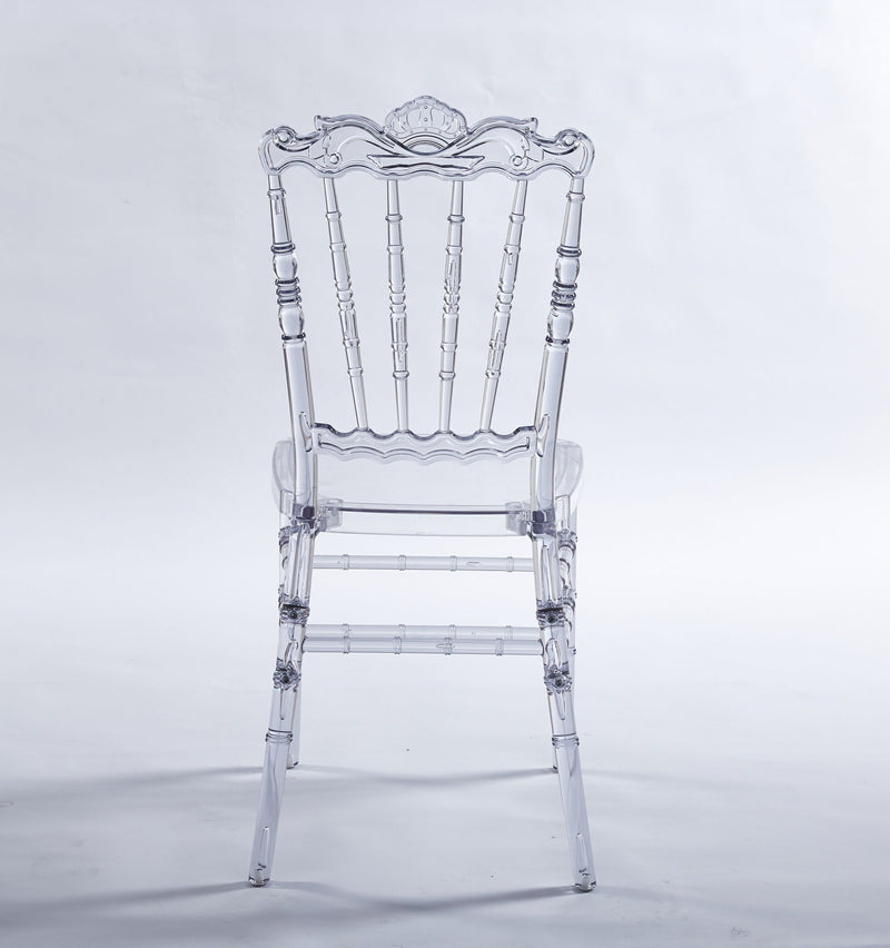 Dining Chair With Plastic Seat, Welding Chair (Set of 4) - Transparent