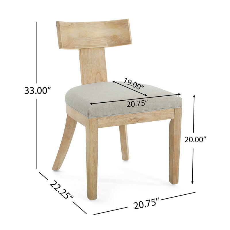 Modern Dining Chair With Fabric Upholstery In Elegant Design - Linen