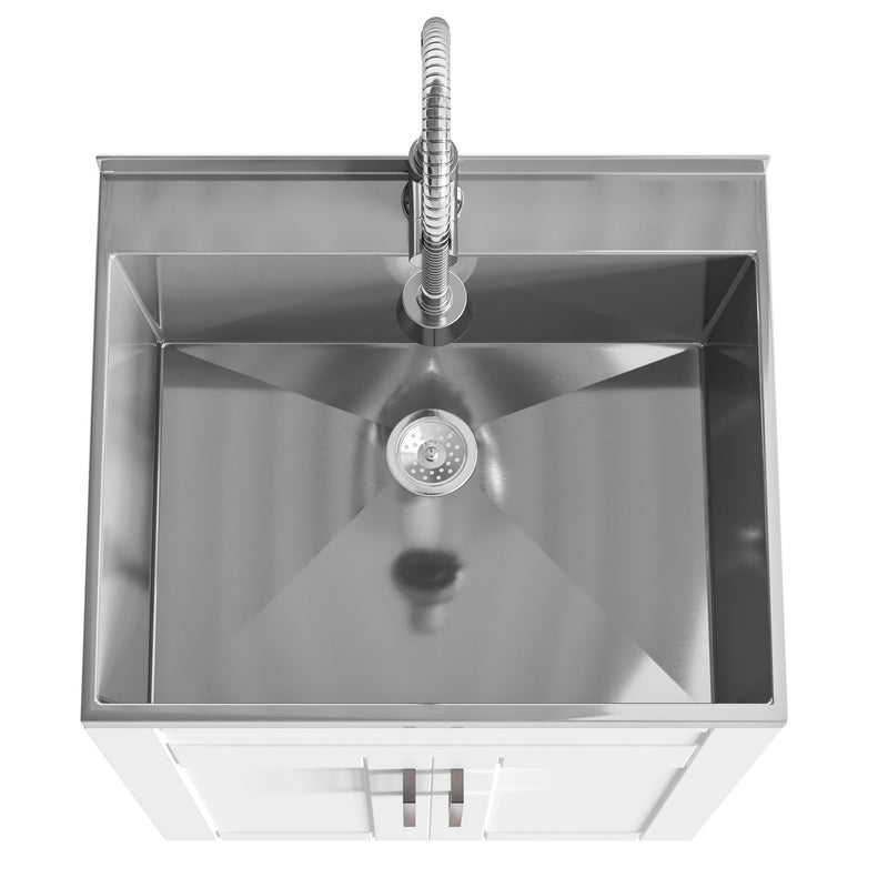 Hennessy - Deluxe Laundry Cabinet With Faucet And Stainless Steel Sink