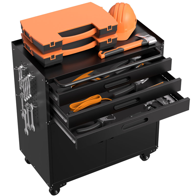 Rolling Tool Cabinet Heavy Duty Garage Storage With Lockable Doors