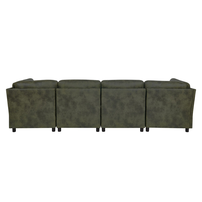 Upholstered Modular Sectional With Custom Configuration And Removable Cushions