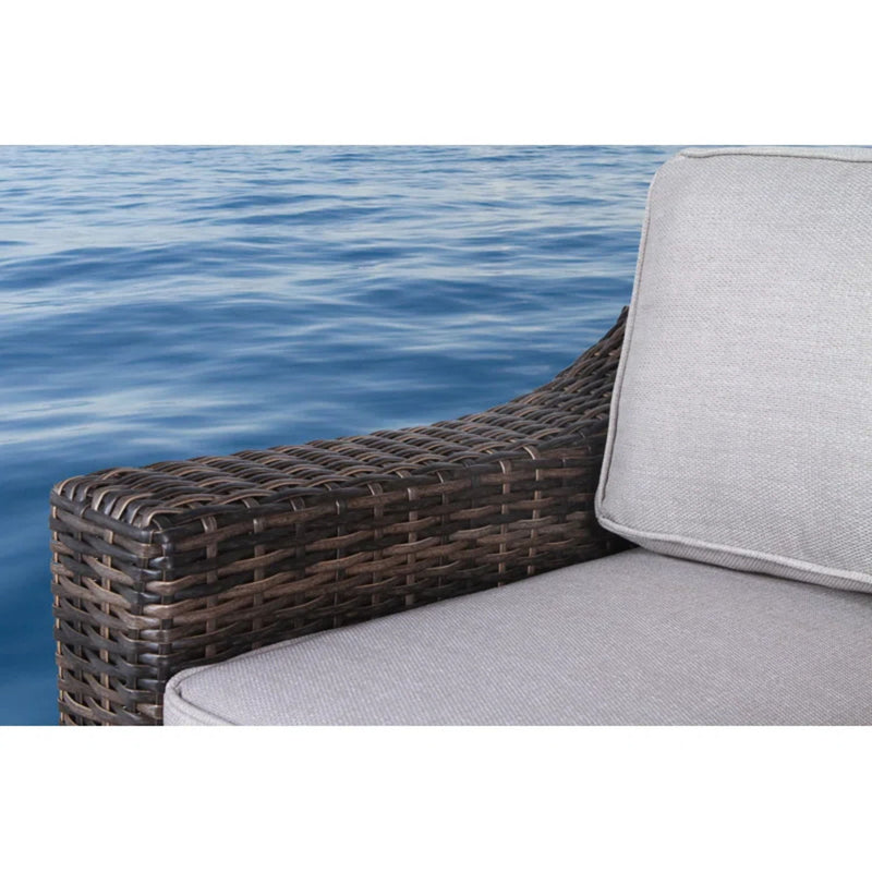 Outdoor 4 Person Garden Seating Set, Resin Wicker, Weather Resistant - Brown Mix