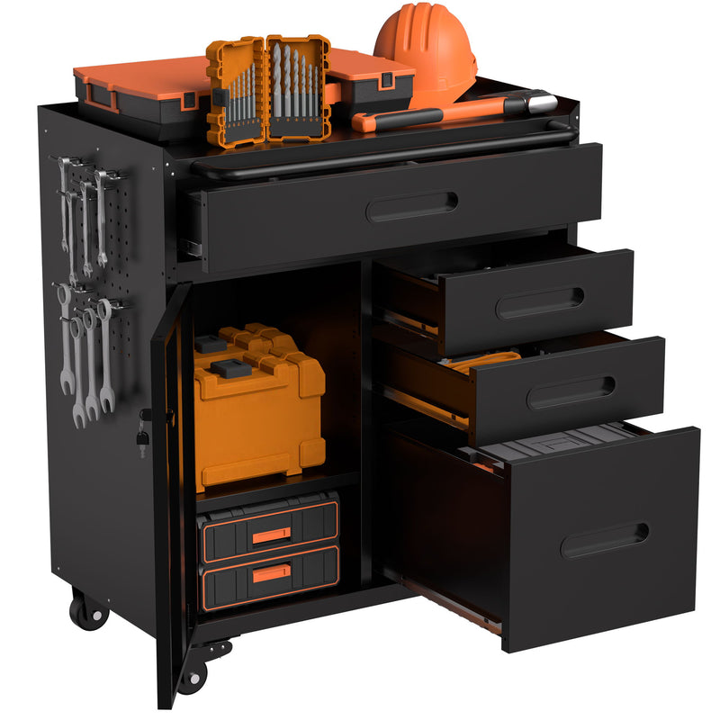 Rolling Tool Cabinet Heavy Duty Garage Storage With Lockable Doors