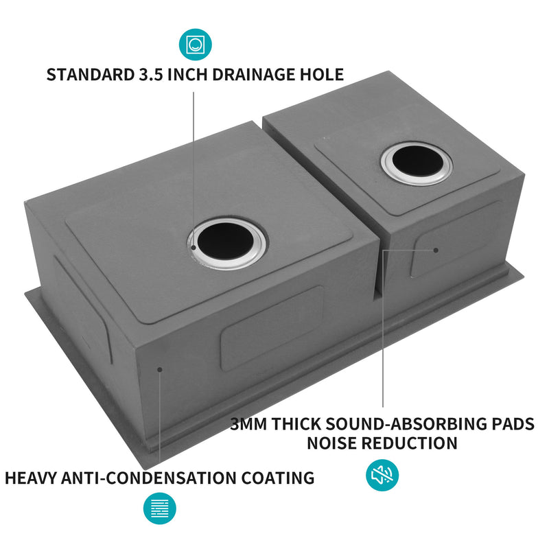 Modern Double Bowl Undermount Kitchen Sink
