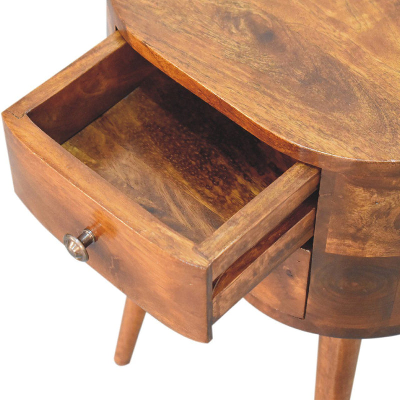 Mini Rounded Nightstand - Chestnut