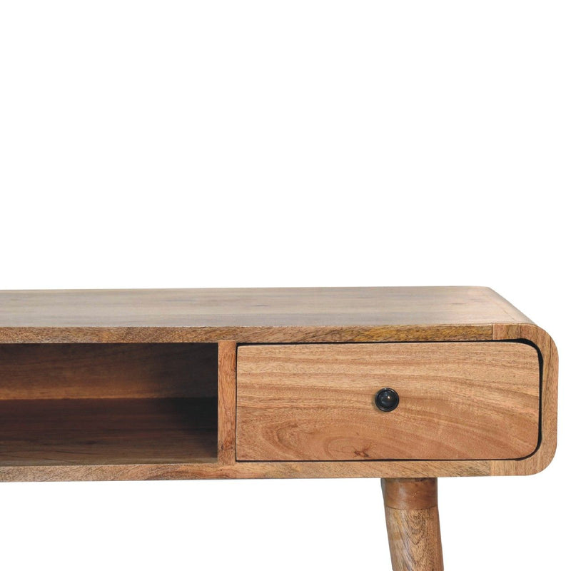 Curved Writing Desk - Oak