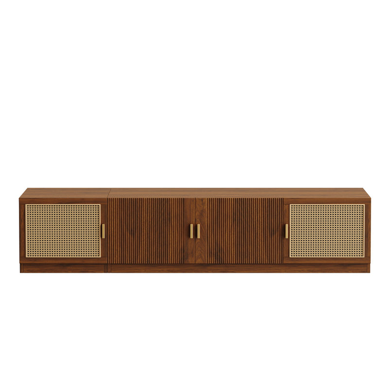 78" TV Stand For TVs Up To 85", Media Console, Adjustable Shelves - Walnut