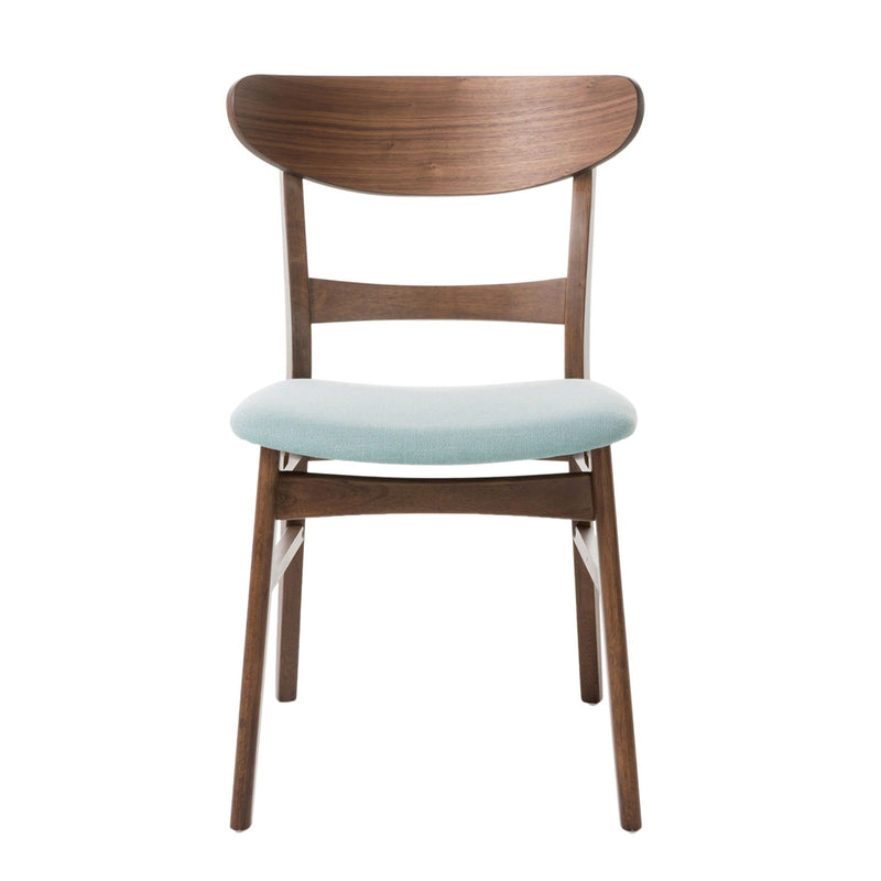 Mid Century Dining Chairs With Cushioned Seats And Wood Frame (Set of 2)