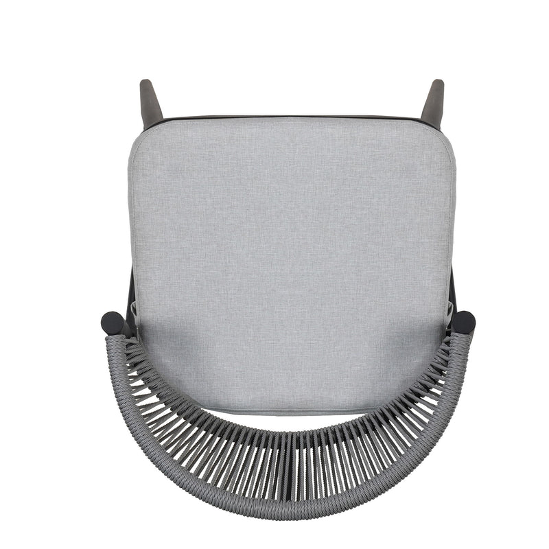 Outdoor 26" Counter Height Metal Frame Counter Stools With Scallop Shaped Backrest & Water Resistant Cushions
