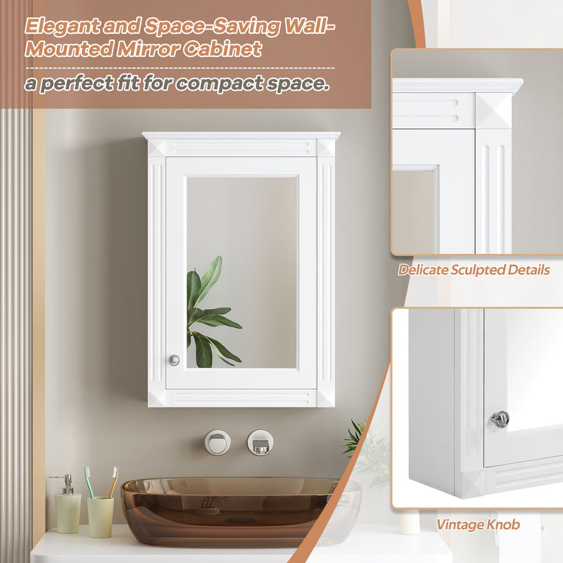 Wall Mounted Bathroom Storage Medicine Cabinet For Over Toilet With Mirror