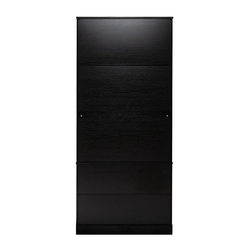 Fluted Kitchen Pantry Cabinet With 2 Large Drawers & 8 Door Spice Rack Freestanding Storage Organizer - Black