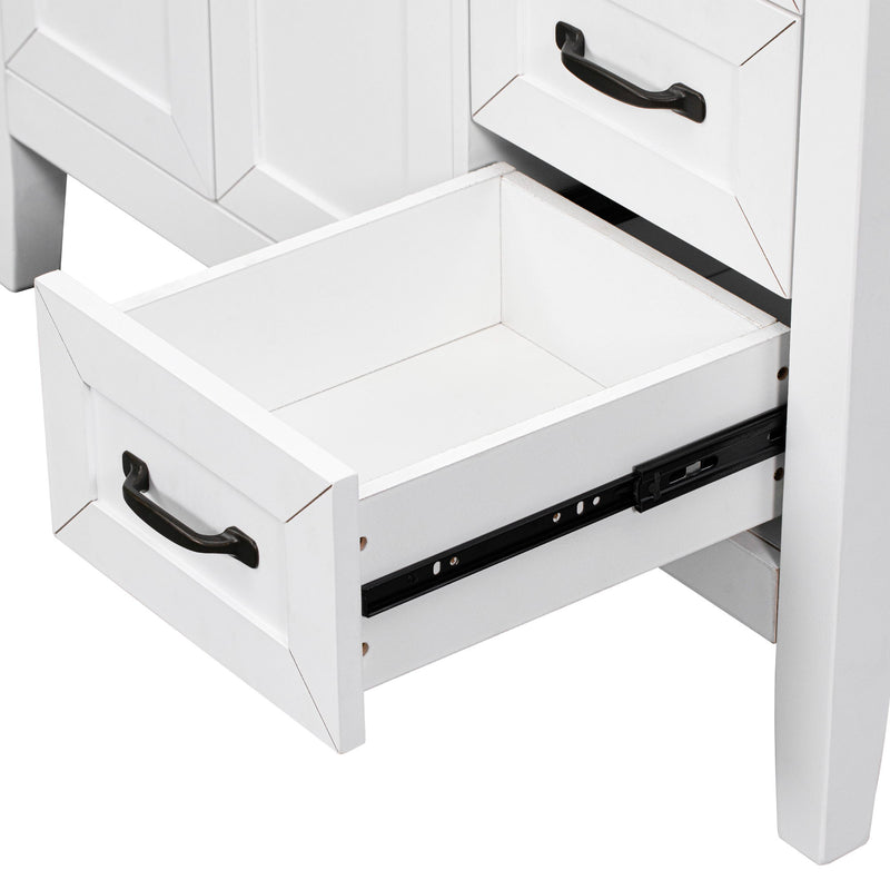 Modern Bathroom Vanity Base Only, 2 Doors And 3 Drawers