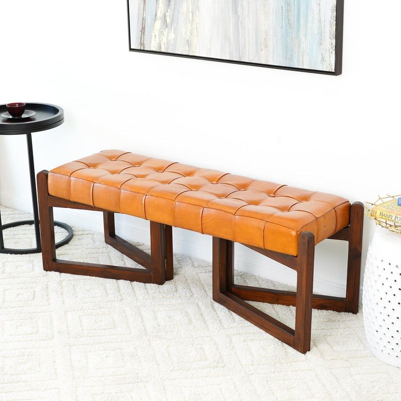 Riley - Bench - Brown / Rustic / Tan