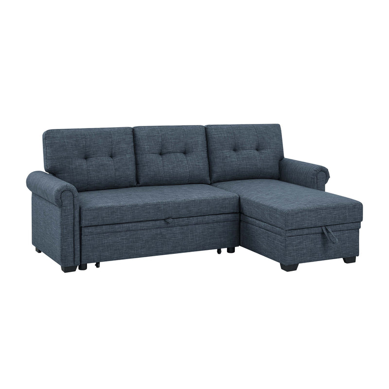 Upholstered Sleeper Sofa With Reversible Storage Chaise