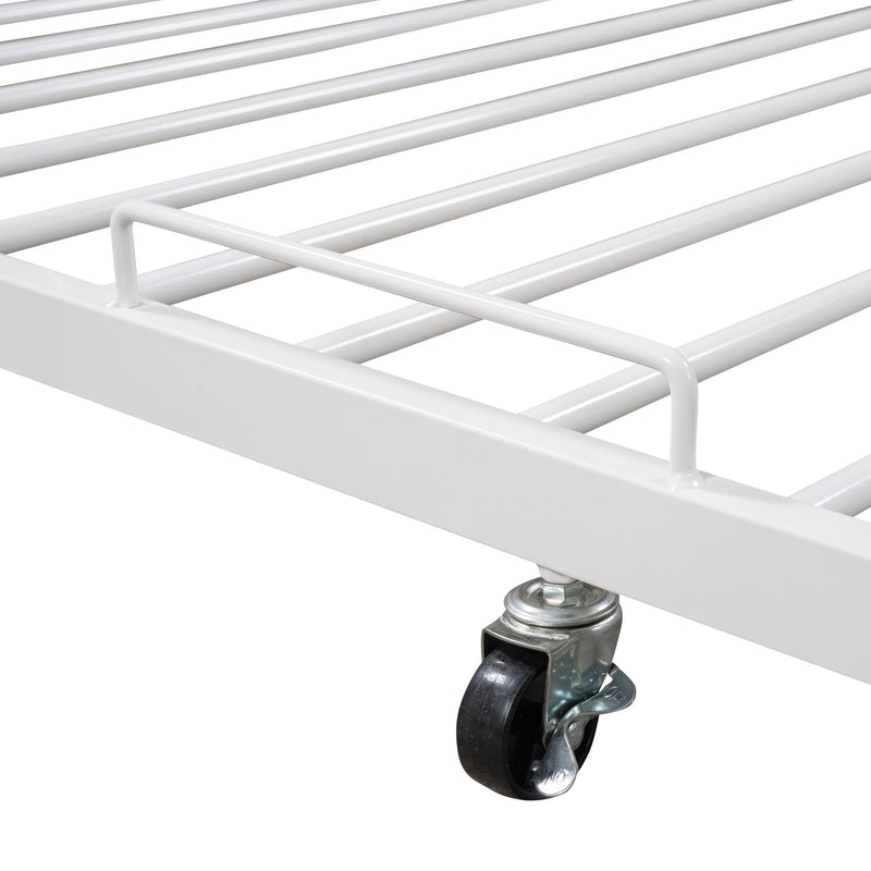 Platform Bed Frame With Trundle, USB Ports And Slat Support, No Box Spring Needed