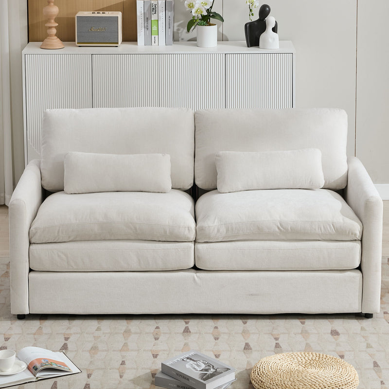 Cozy Upholstered Cushion Loveseat Sofa For Living Room
