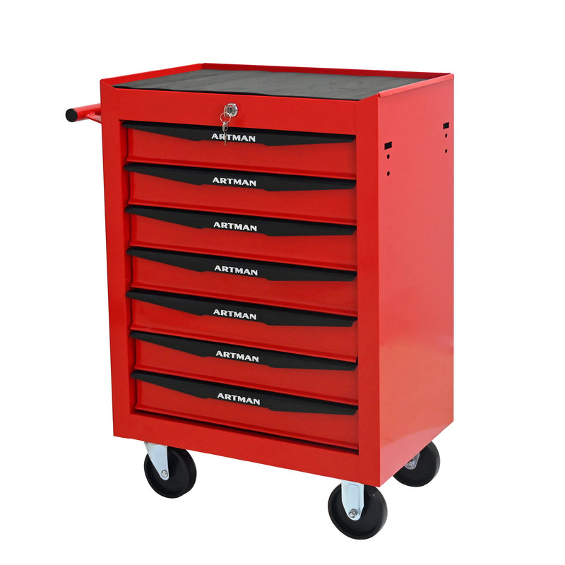 Rolling Metal Tool Chest With Drawers, Steel Storage Cabinet With Ball Bearing Slides