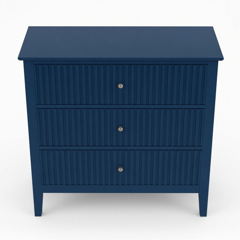 Fluted 3 Drawer Nightstand With Soft Close Slides