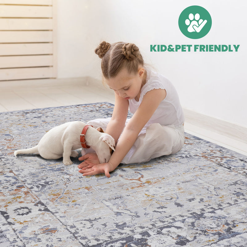 Payas - 2' X 8' Traditional Runner Rug - Ivory / Gray