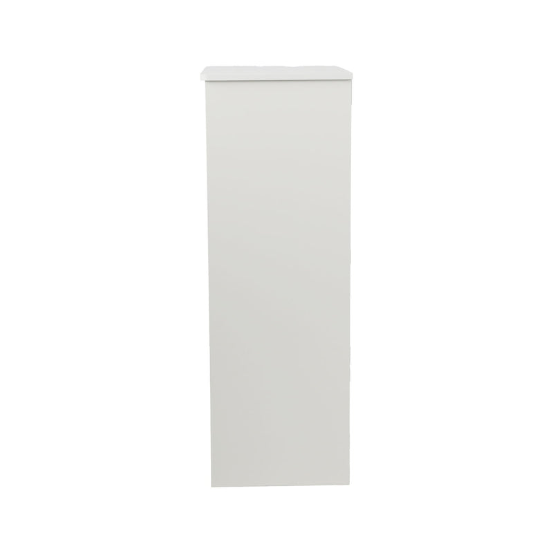 Louvered Door Bathroom Low Cabinet With Multi Layer Storage - White