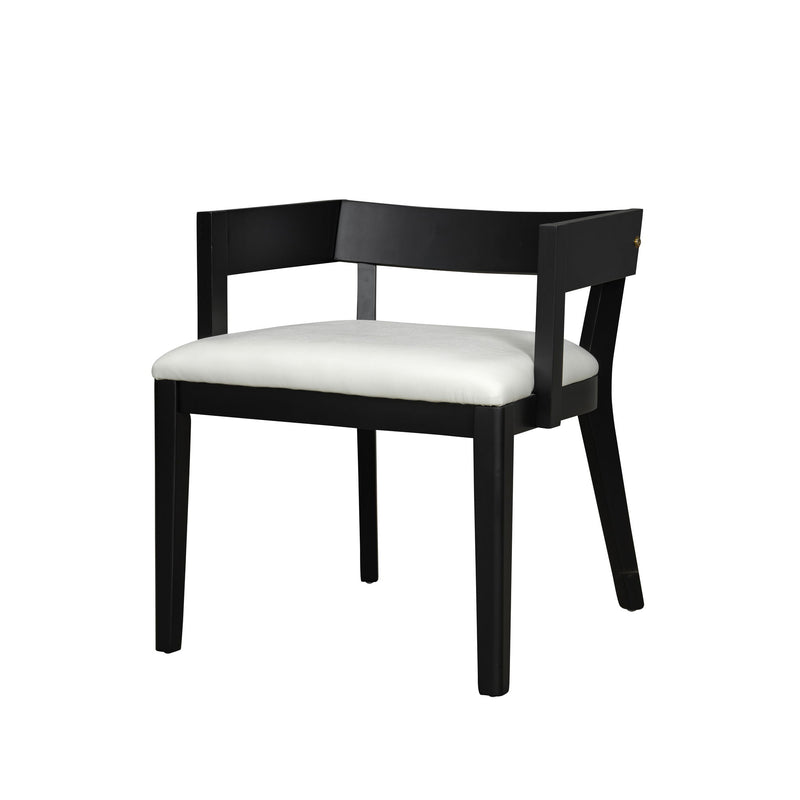 Modern Glossy Dining Chairs (Set of 2), Elegant Upholstery And Ergonomic Design - Black White