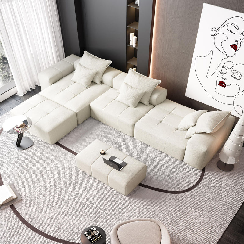 Modern Oversized Diy Combination Modular Sectional Sofa With Pillows
