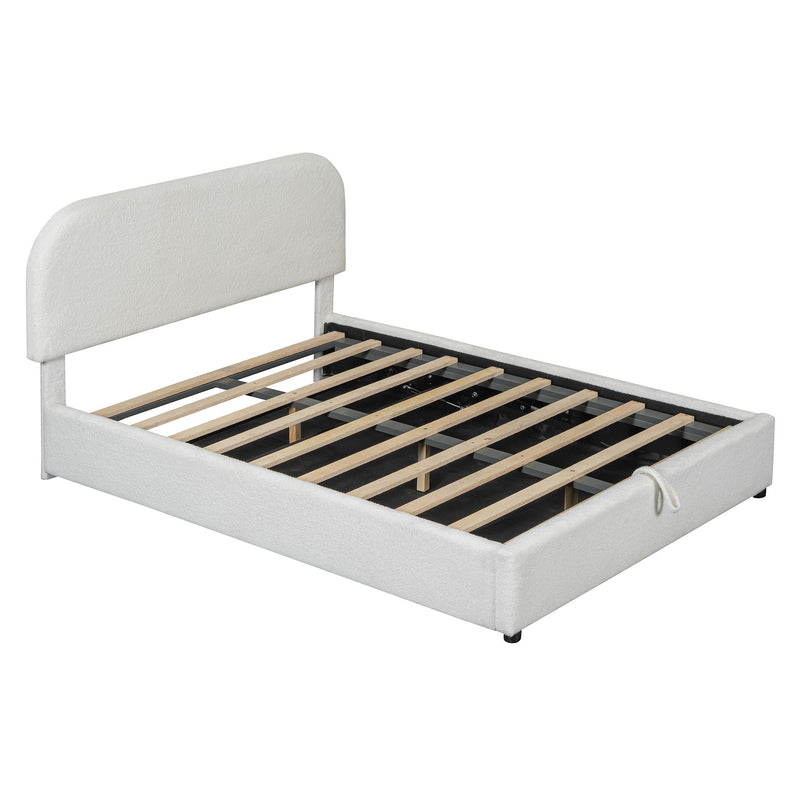 Upholstered Platform Bed With Hydraulic Storage System