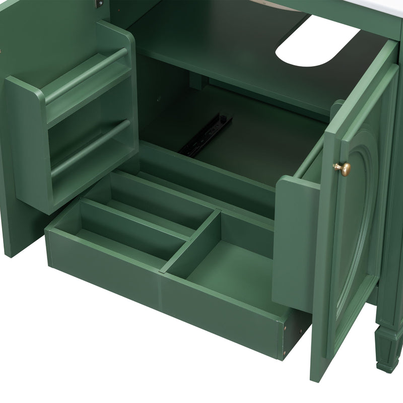 Bathroom Vanity With Sink With 2 Doors And Adjustable Shelf