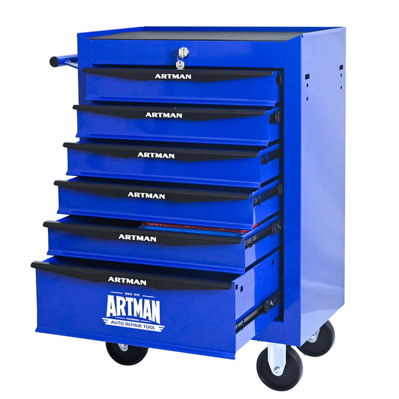 Rolling Metal Tool Chest With Drawers, Steel Storage Cabinet With Ball Bearing Slides