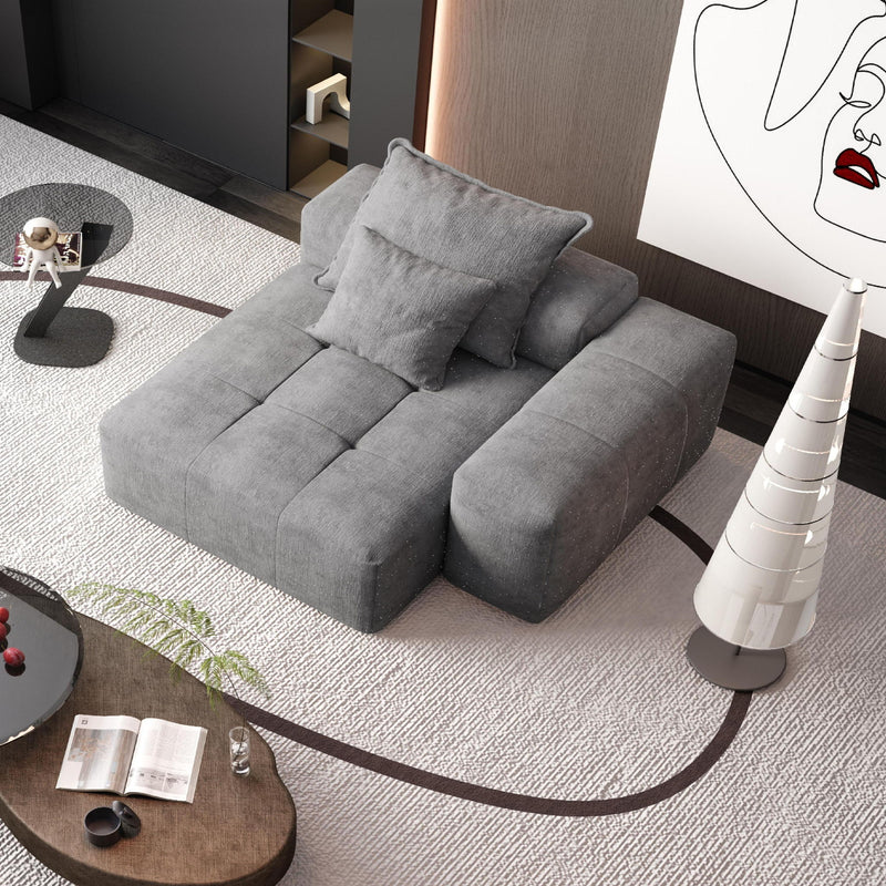 Modern Oversized Modular Sectional Sofa, Sparkling Fabric Soft Cushion Sofa With 2 Pillows