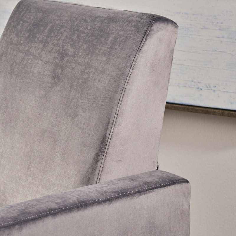 Bolt - Upholstered Recliner Chair With Stainless Steel Base - Gray