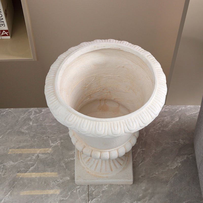 Roman Urn Planter Pot For Indoor / Outdoor - Beige White
