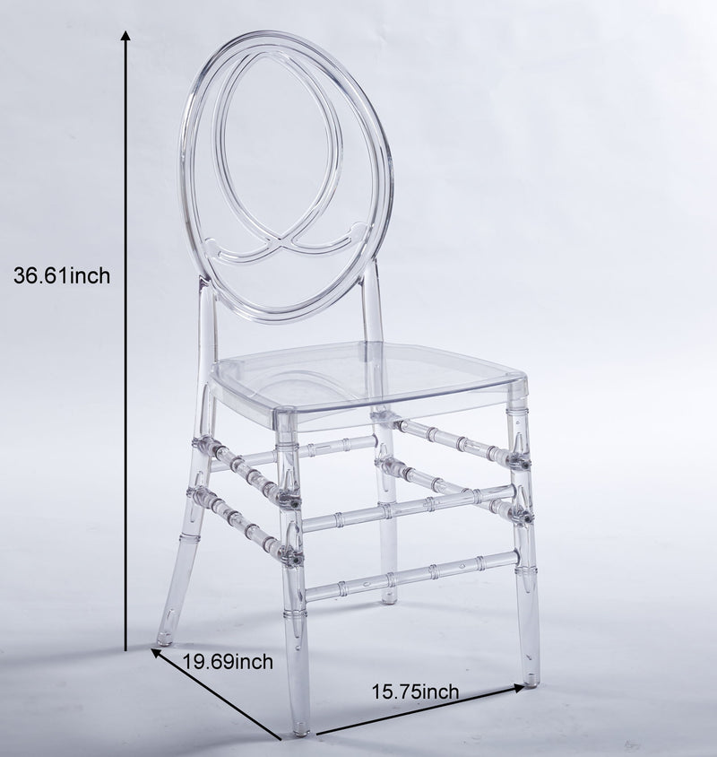 Dining Chair, Plastic Seat, Welding Chair (Set of 4) - Transparent