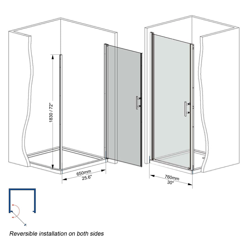Shower Door With Glass And Explosion Proof Safety Film