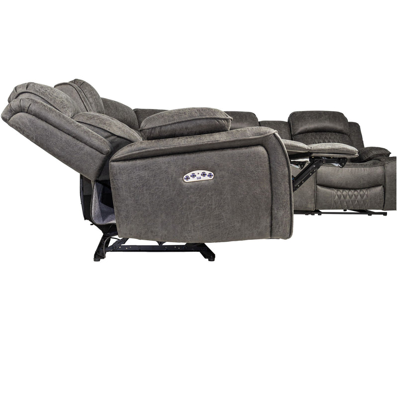 Power Motion Reclining Sectional Set With Console