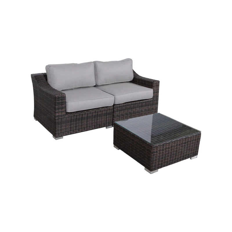 Outdoor Wicker Conversation Set With Cushions, All Weather