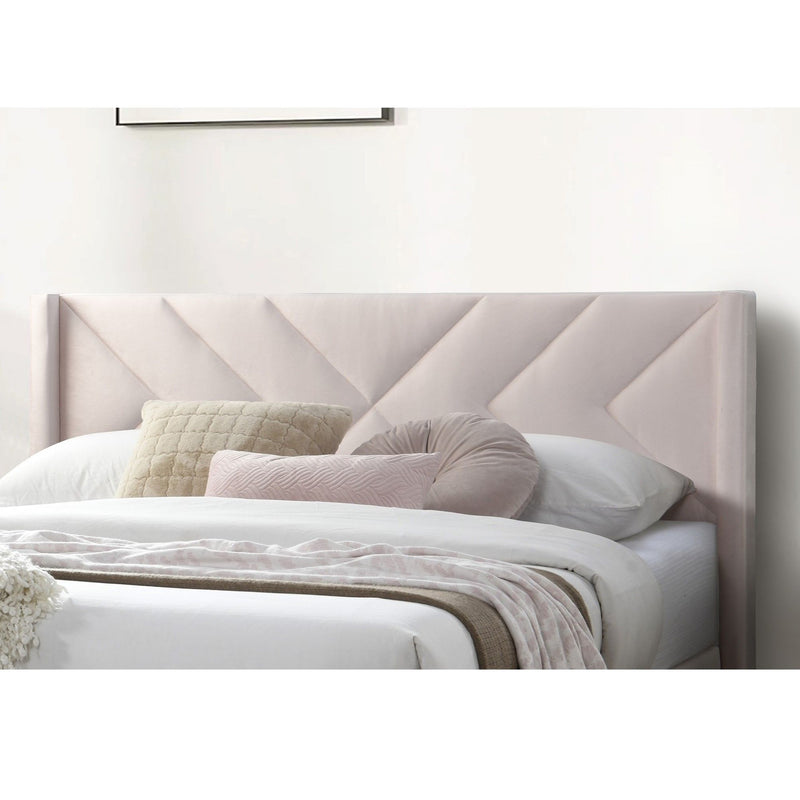 Elegant Bed With Upholstered Headboard, Platform Base