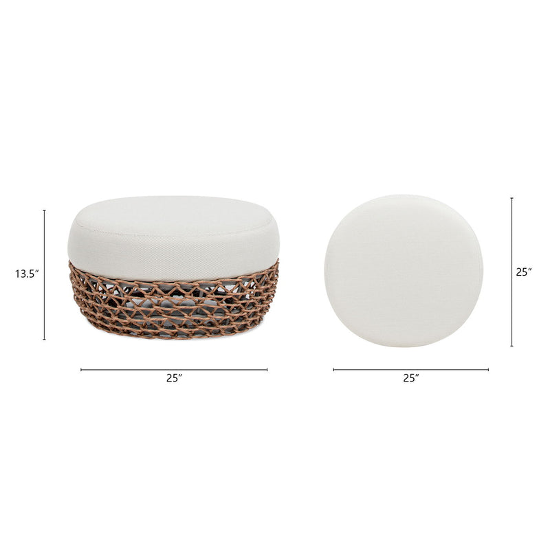 Willow - Round Upholstered Patio Ottoman