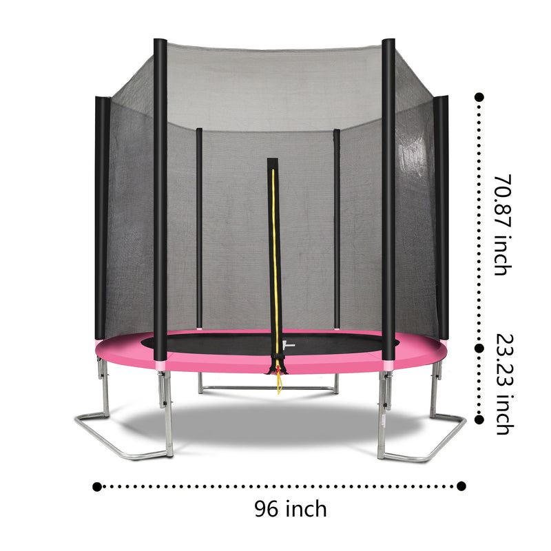 Yc 8Ft Trampoline Outer Net - Pink / Black
