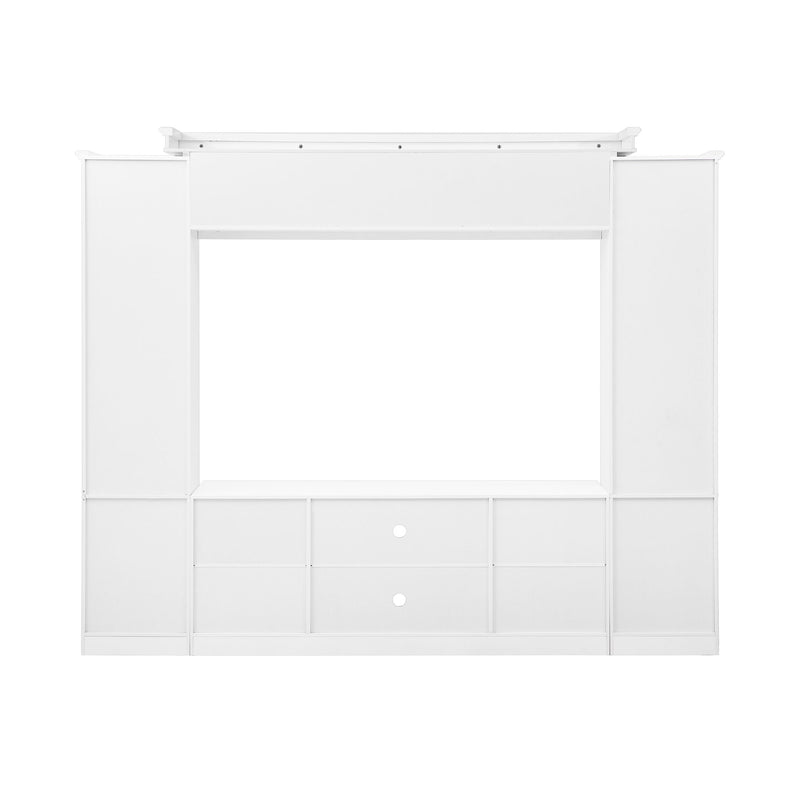 All-In-One TV Stand With Bookcase For TVs Up To 65"